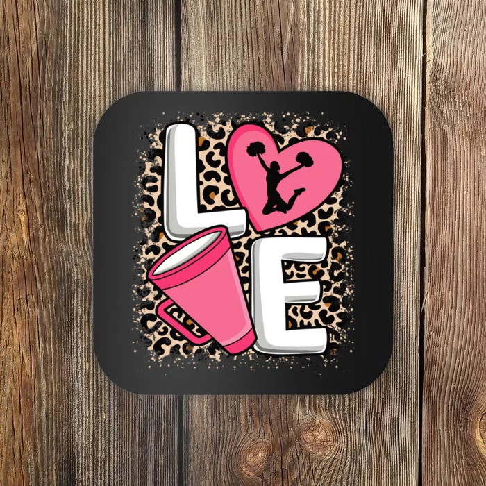 Love Cheer Cheerleader Cheerleading Outfit Coaster