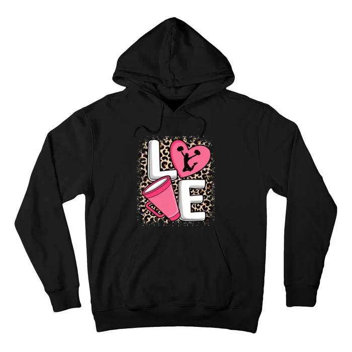 Love Cheer Cheerleader Cheerleading Outfit Tall Hoodie