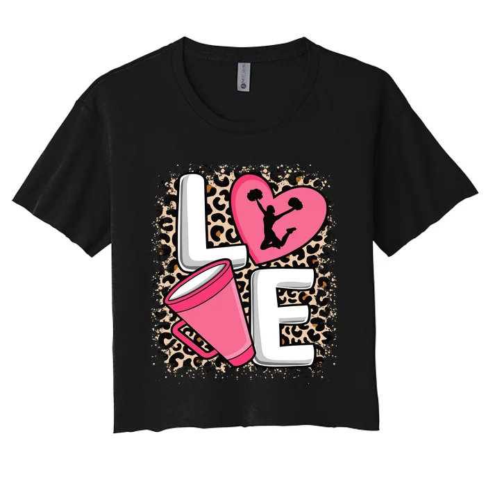 Love Cheer Cheerleader Cheerleading Outfit Women's Crop Top Tee