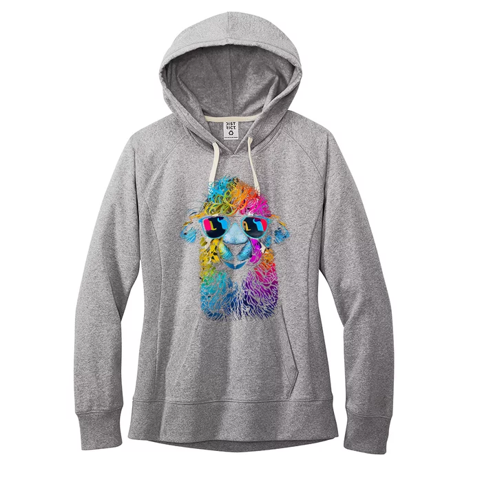 Lama Colorful Cool Alpaca Alpacalover Women's Fleece Hoodie