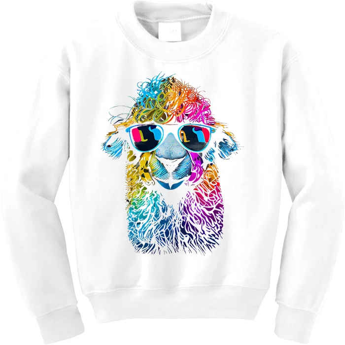 Lama Colorful Cool Alpaca Alpacalover Kids Sweatshirt