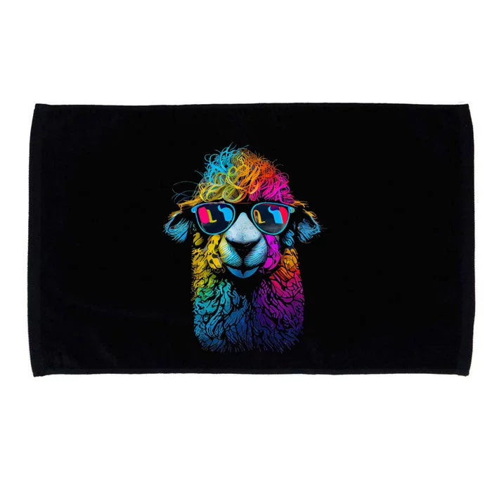 Lama Colorful Cool Alpaca Alpacalover Microfiber Hand Towel