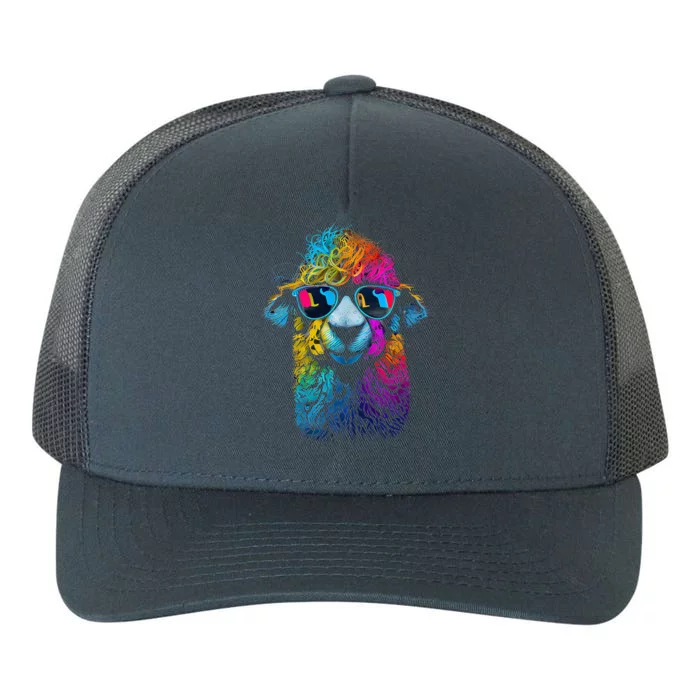 Lama Colorful Cool Alpaca Alpacalover Yupoong Adult 5-Panel Trucker Hat