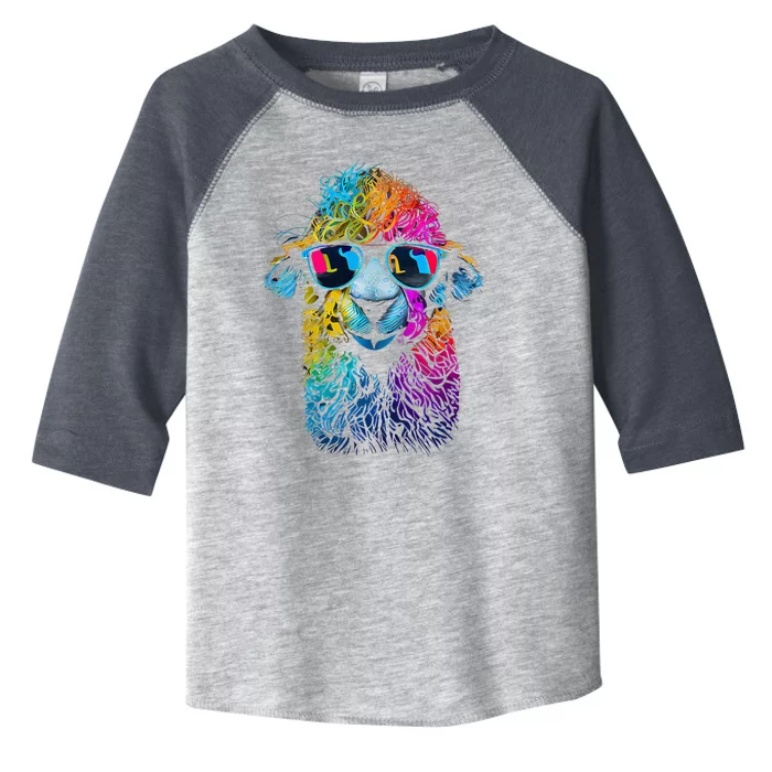 Lama Colorful Cool Alpaca Alpacalover Toddler Fine Jersey T-Shirt