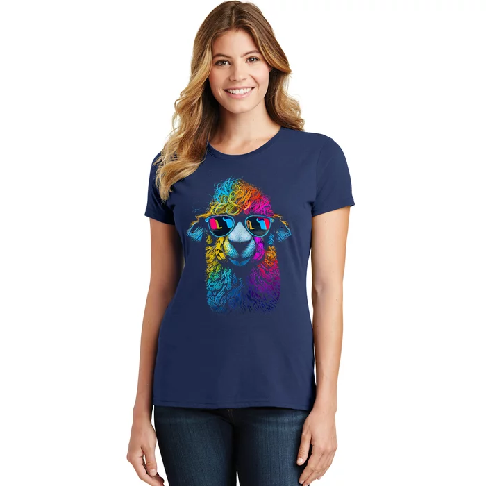 Lama Colorful Cool Alpaca Alpacalover Women's T-Shirt