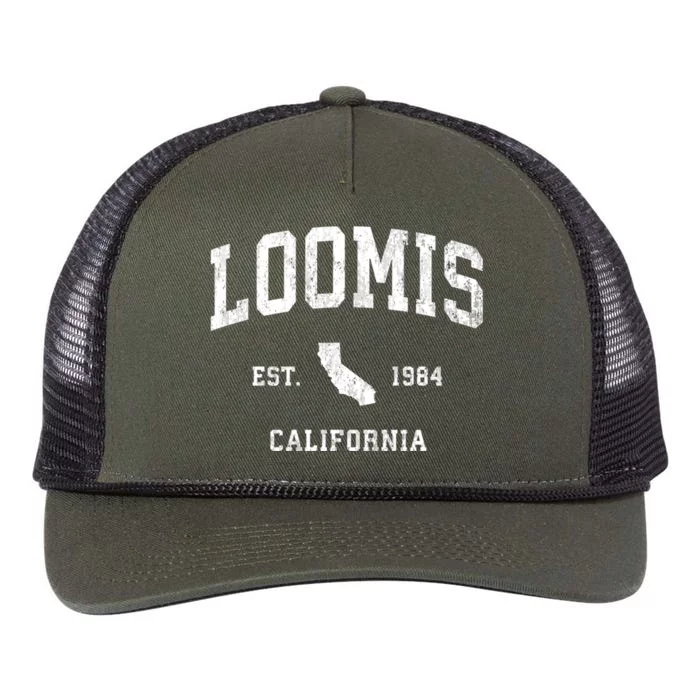 Loomis California Ca Vintage Athletic Retro Rope Trucker Hat Cap