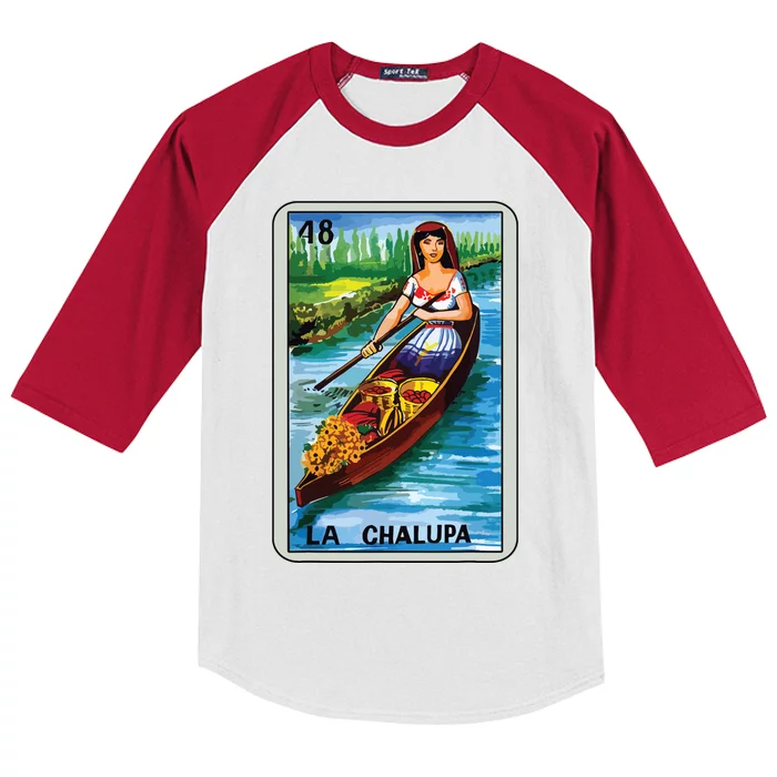 La Chalupa Card Mexican Lottery Card Kids Colorblock Raglan Jersey