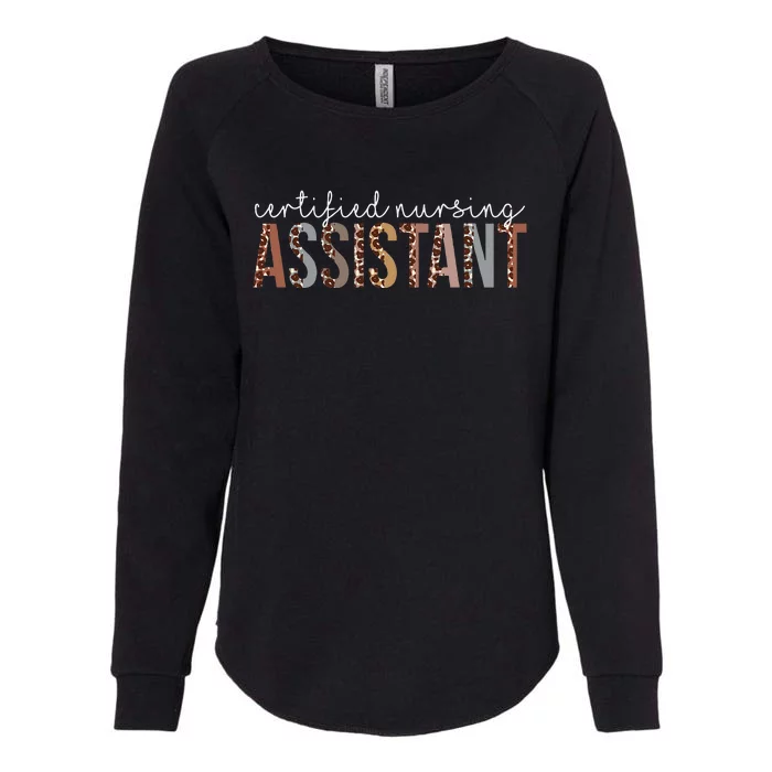 Leopard CNA Certified Nursing Assistant Healthcare Workers Womens California Wash Sweatshirt