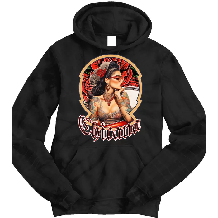 Latina Chola Cholo Lowrider Hispanic Woman Mexican Chicana Tie Dye Hoodie