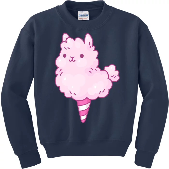 Llama Cotton Candy Kids Sweatshirt