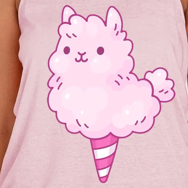 Llama Cotton Candy Women's Knotted Racerback Tank