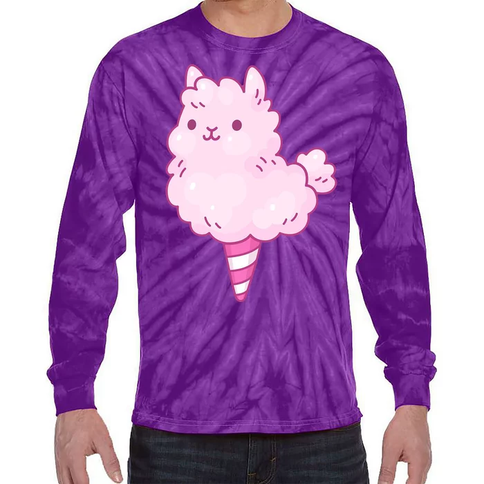 Llama Cotton Candy Tie-Dye Long Sleeve Shirt