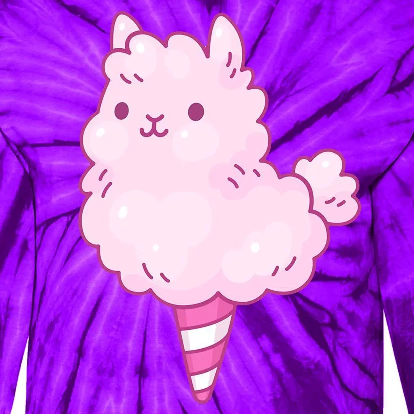 Llama Cotton Candy Tie-Dye Long Sleeve Shirt