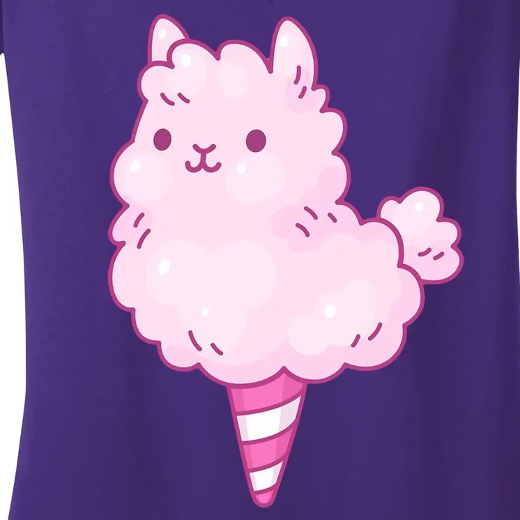 Llama Cotton Candy Women's V-Neck T-Shirt