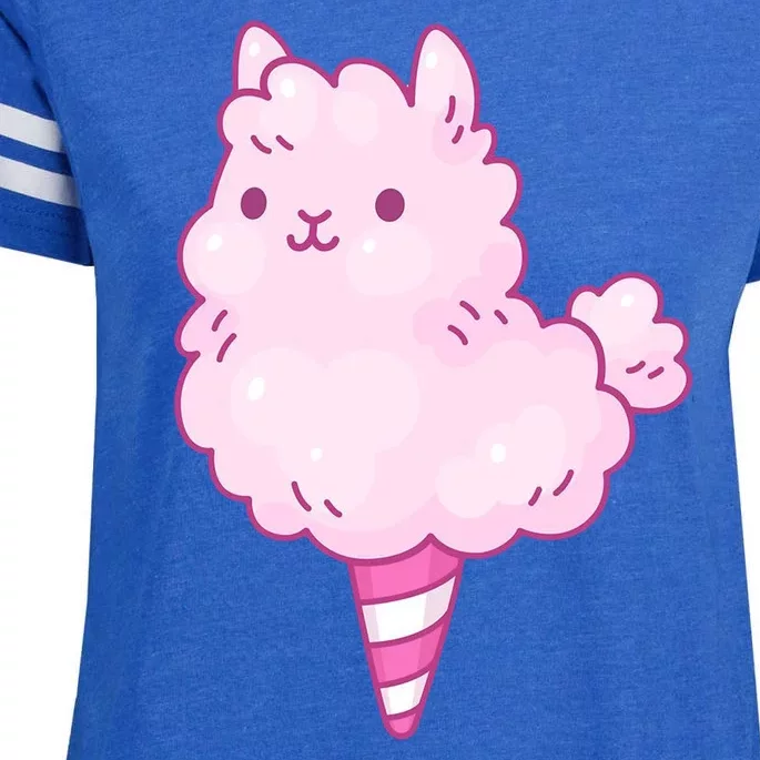 Llama Cotton Candy Enza Ladies Jersey Football T-Shirt