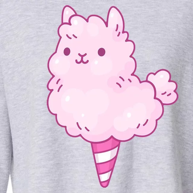 Llama Cotton Candy Cropped Pullover Crew