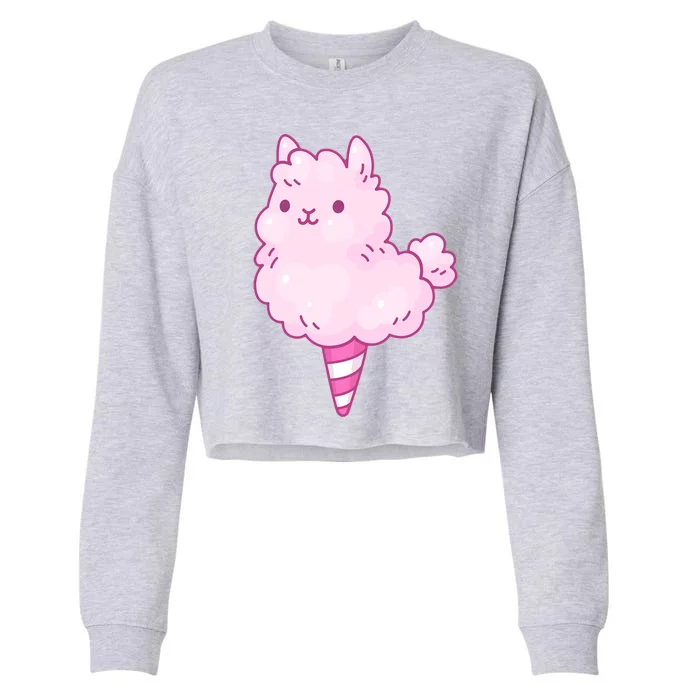 Llama Cotton Candy Cropped Pullover Crew