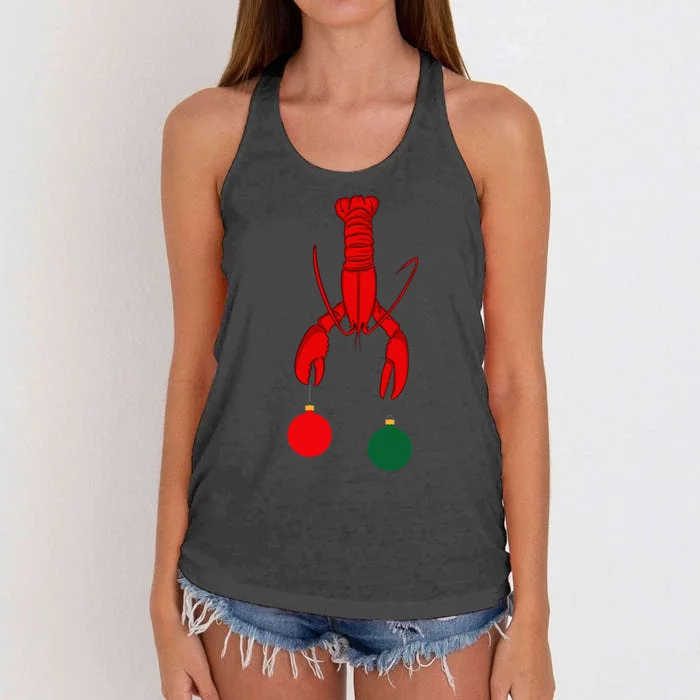 Louisiana Crawfish Cajun Christmas Women's Knotted Racerback Tank