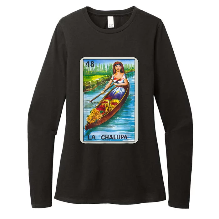 La Chalupa Card Mexican Lottery Card Womens CVC Long Sleeve Shirt