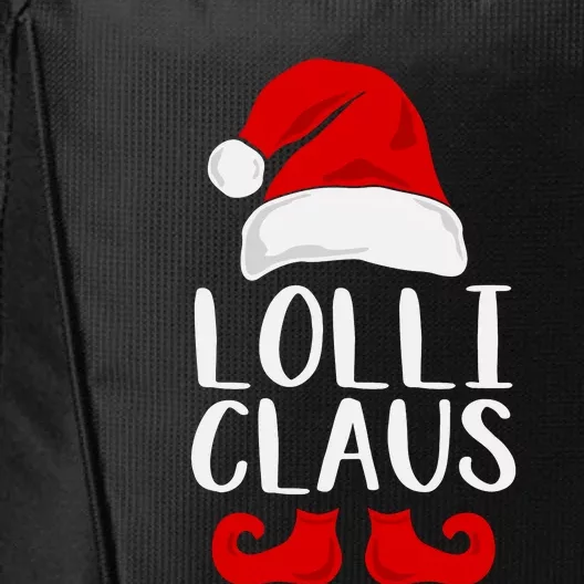 Lolli Claus Christmas Grandma Santa, Funny Santa, Christmas Lights, Cute Christm City Backpack