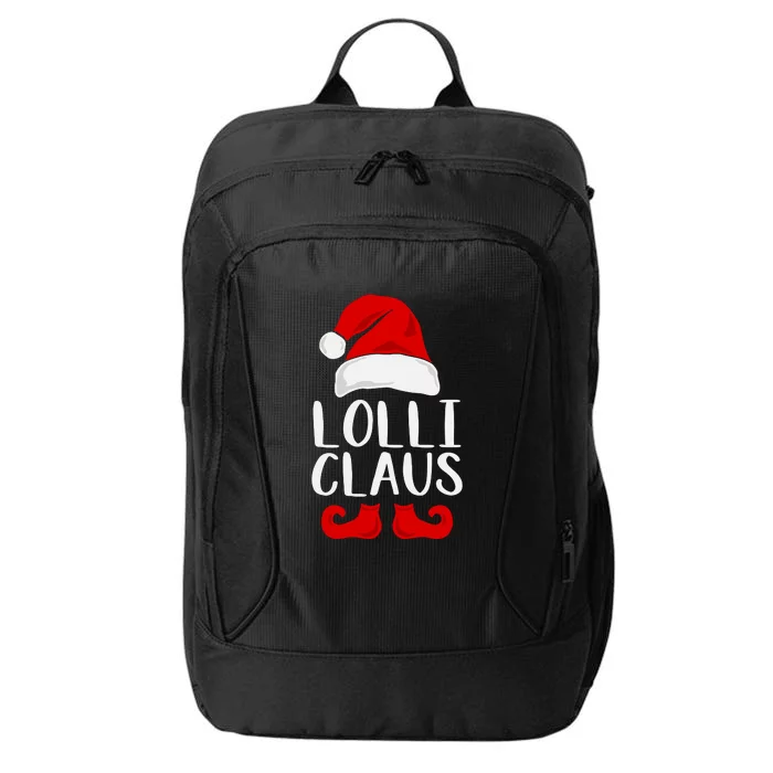 Lolli Claus Christmas Grandma Santa, Funny Santa, Christmas Lights, Cute Christm City Backpack