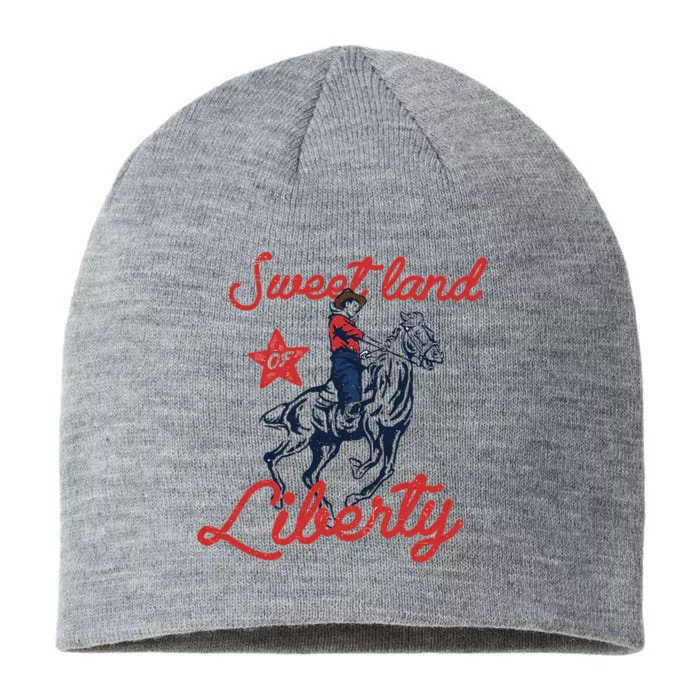 Liberty City Cow 4th of July Sweet Land Liberty Cow 8 1/2in Sustainable Knit Beanie