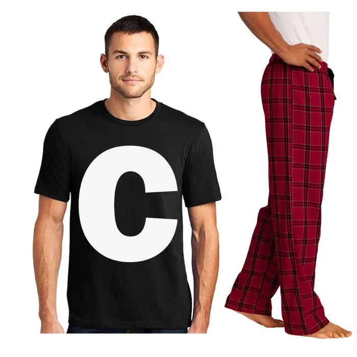 Letter C Capital Alphabet Monogram Initial Pajama Set