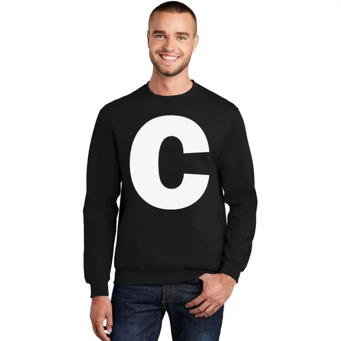 Letter C Capital Alphabet Monogram Initial Tall Sweatshirt