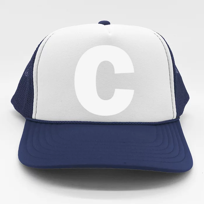 Letter C Capital Alphabet Monogram Initial Trucker Hat