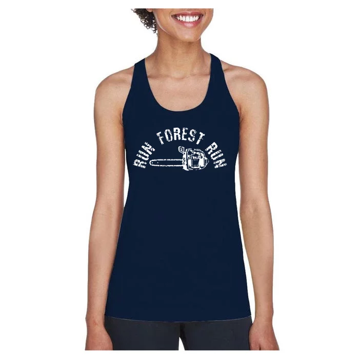 LumberJack Chainsaw Chop Wood Gift Women's Racerback Tank