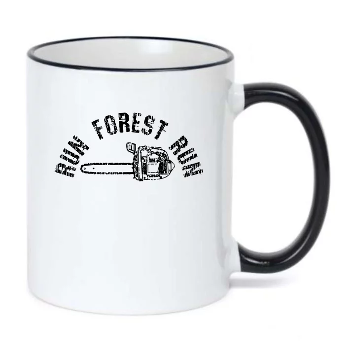 Lumberjack Chainsaw Chop Wood Black Color Changing Mug