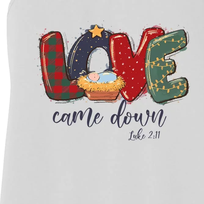 Love Came Down Luke 211 Merry Christmas Jesus Xmas Season Women's Racerback Tank