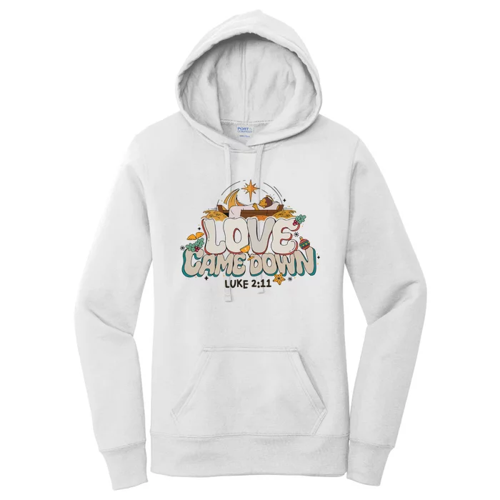 Love Came Down Bible Quote Hoodie Christmas Nativity Jesus Women's Pullover Hoodie