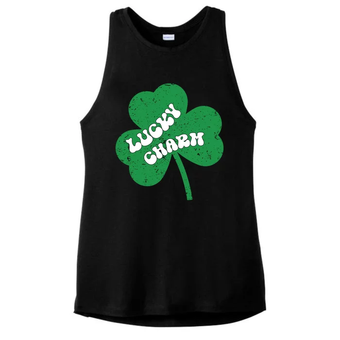 Lucky Clover Distressed Ladies Tri-Blend Wicking Tank