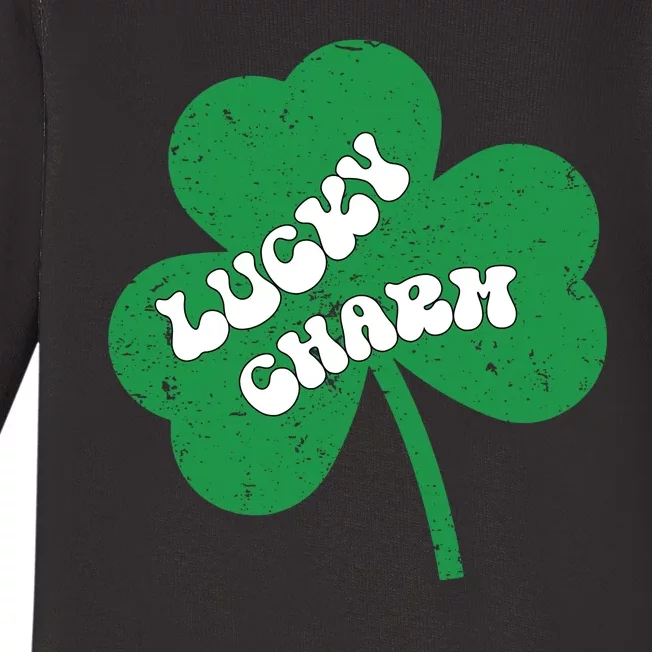 Lucky Clover Distressed Baby Long Sleeve Bodysuit