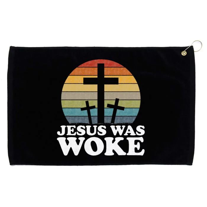 Liberal Christian Democrat Jesus Was Woke Grommeted Golf Towel