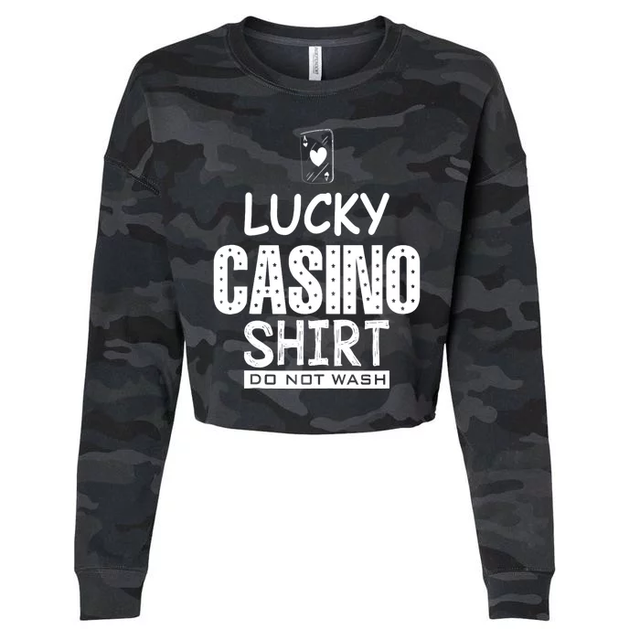 Lucky Casino Do Not Wash Poker Casino Gambling Cropped Pullover Crew