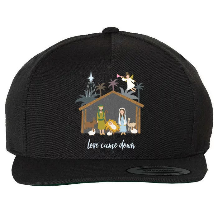 Love Came Down Christian Christmas Nativity Ger Jesus Cool Gift Wool Snapback Cap