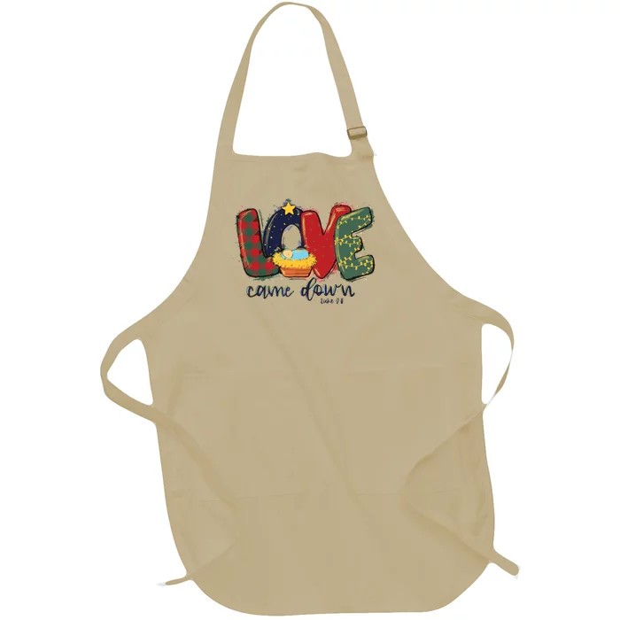 Love Came Down Luke 211 Baby Jesus Christmas Christian Full-Length Apron With Pocket