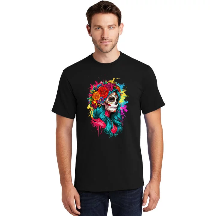 La CatrinaS Dia De Los Muertos Tribute Tall T-Shirt