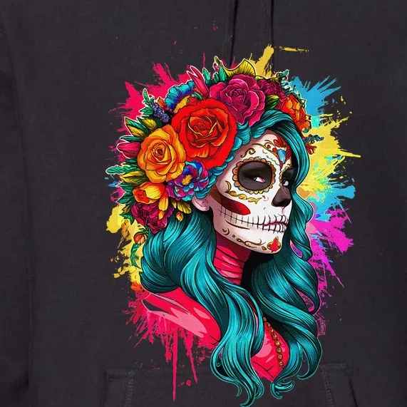 La CatrinaS Dia De Los Muertos Tribute Premium Hoodie