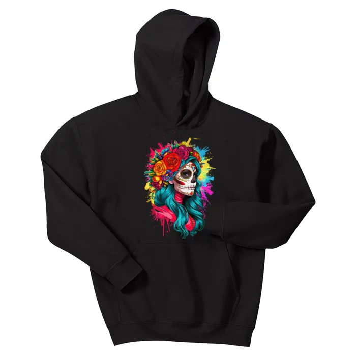 La CatrinaS Dia De Los Muertos Tribute Kids Hoodie