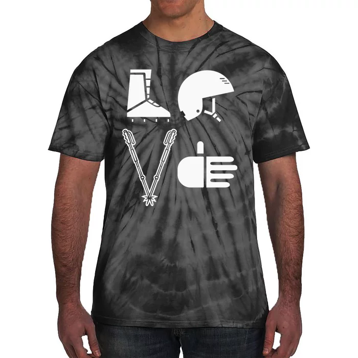 LOVE Cute Downhill Snow Skiing Winter Sports Alpine Ski Tie-Dye T-Shirt