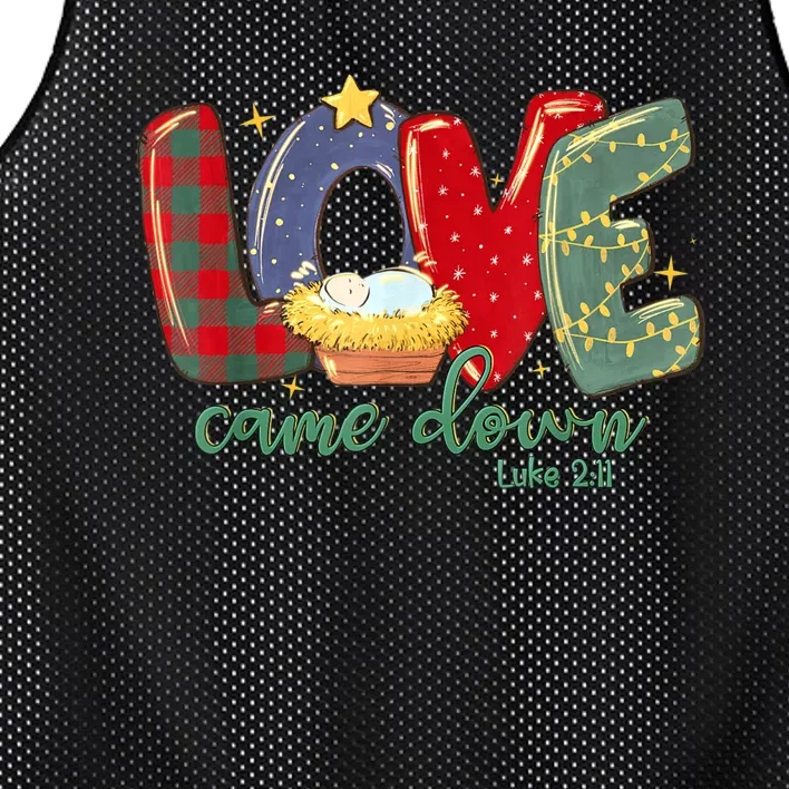 Love Came Down Luke 211 Merry Christmas Baby Jesus Mesh Reversible Basketball Jersey Tank