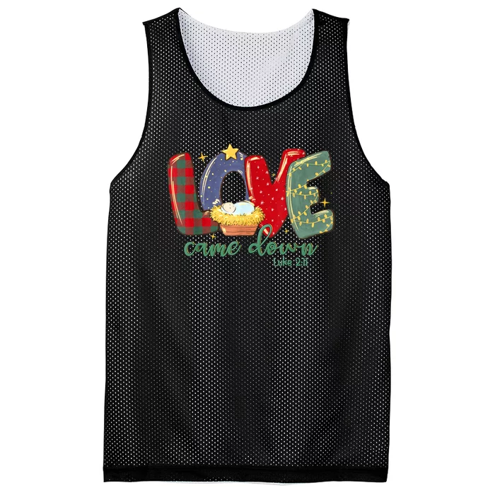 Love Came Down Luke 211 Merry Christmas Baby Jesus Mesh Reversible Basketball Jersey Tank