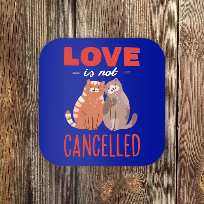 Love Cat Design Gift Love Is Not Cancelled Meaningful Gift Coaster