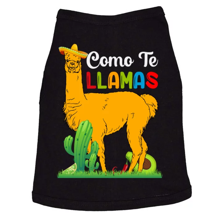 Llama Cinco De Mayo T Doggie Tank