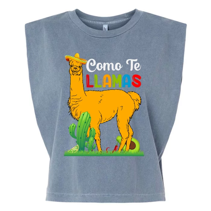 Llama Cinco De Mayo T Garment-Dyed Women's Muscle Tee