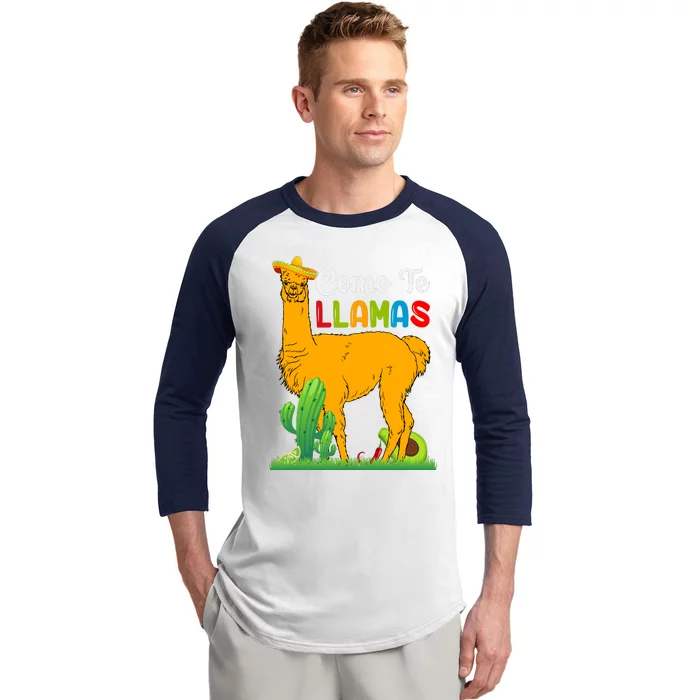 Llama Cinco De Mayo T Baseball Sleeve Shirt