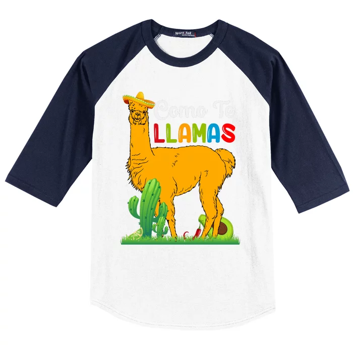 Llama Cinco De Mayo T Baseball Sleeve Shirt